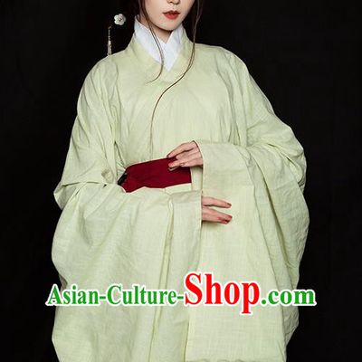 Traditional China Jin Dynasty Imperial Consort Historical Clothing Ancient Palace Lady Green Hanfu Dress