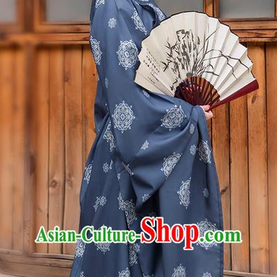 China Traditional Ming Dynasty Royal Prince Historical Clothing Ancient Scholar Navy Hanfu Robe