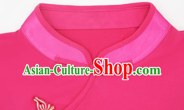 China Traditional Summer Tai Chi Training Martial Arts Clothing Kung Fu Rosy Uniforms China Traditional Summer Tai Chi Training Martial Arts Clothing Kung Fu Rosy Uniforms