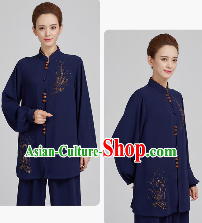China Kung Fu Costume Tai Chi Exercise Clothing Martial Arts Navy Uniforms China Kung Fu Costume Tai Chi Exercise Clothing Martial Arts Navy Uniforms