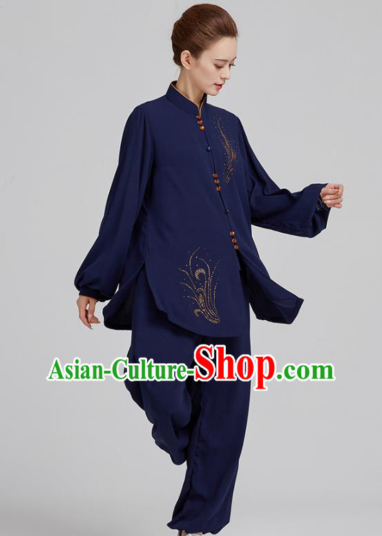China Kung Fu Costume Tai Chi Exercise Clothing Martial Arts Navy Uniforms China Kung Fu Costume Tai Chi Exercise Clothing Martial Arts Navy Uniforms