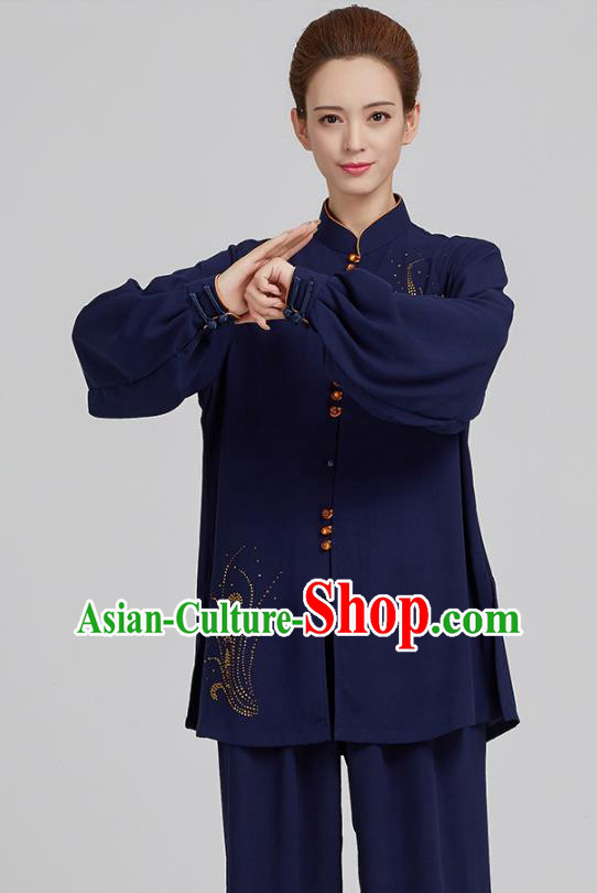 China Kung Fu Costume Tai Chi Exercise Clothing Martial Arts Navy Uniforms China Kung Fu Costume Tai Chi Exercise Clothing Martial Arts Navy Uniforms
