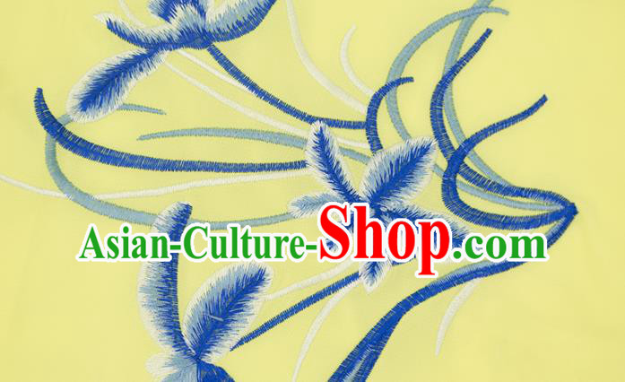 China Top Kung Fu Competition Costumes Tai Chi Training Embroidered Orchids Yellow Uniforms China Top Kung Fu Competition Costumes Tai Chi Training Embroidered Orchids Yellow Uniforms