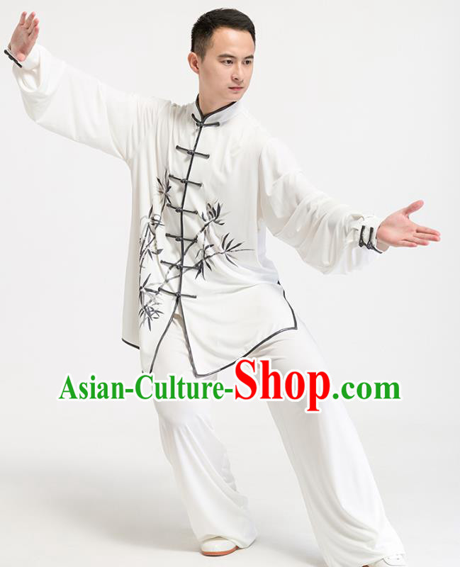 Chinese Kung Fu Uniforms Traditional Tai Chi Ink Painting Bamboo Costumes Chinese Kung Fu Uniforms Traditional Tai Chi Ink Painting Bamboo Costumes