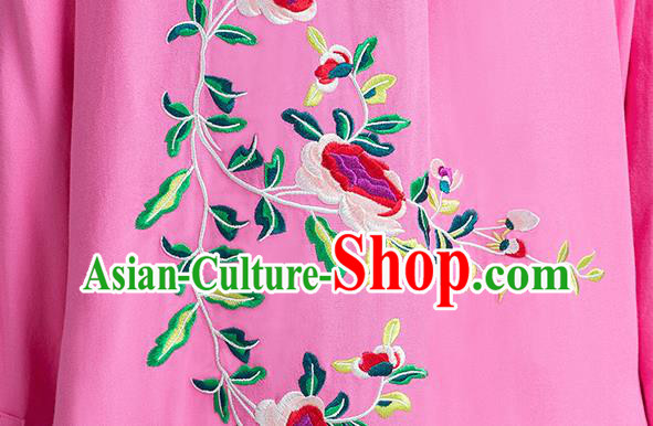 China Tai Chi Training Clothing Traditional Kung Fu Embroidered Rosy Long Gown China Tai Chi Training Clothing Traditional Kung Fu Embroidered Rosy Long Gown
