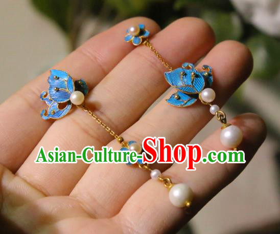 Handmade Chinese Butterfly Plum Ear Accessories Traditional Culture Jewelry Cheongsam Pearls Earrings Handmade Chinese Butterfly Plum Ear Accessories Traditional Culture Jewelry Cheongsam Pearls Earrings