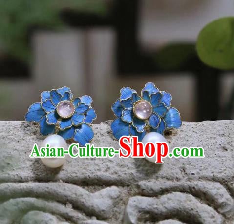 Handmade Chinese Pearl Ear Accessories Traditional Culture Jewelry Cheongsam Pink Tourmaline Earrings Handmade Chinese Pearl Ear Accessories Traditional Culture Jewelry Cheongsam Pink Tourmaline Earrings