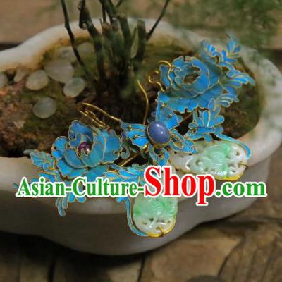 China Handmade Jadeite Butterfly Brooch Traditional Cheongsam Breastpin Ruby Accessories