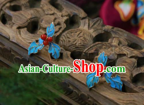 Handmade Chinese Red Berry Ear Accessories Traditional Culture Jewelry Cheongsam Earrings Handmade Chinese Red Berry Ear Accessories Traditional Culture Jewelry Cheongsam Earrings