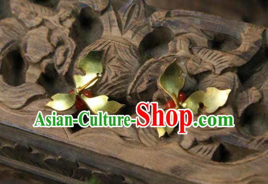 Handmade Chinese Red Berry Ear Accessories Traditional Culture Jewelry Cheongsam Earrings Handmade Chinese Red Berry Ear Accessories Traditional Culture Jewelry Cheongsam Earrings
