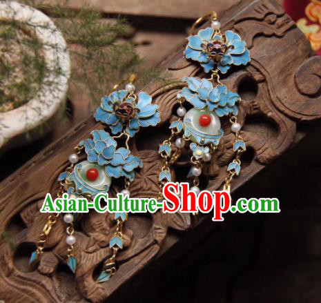 Handmade Chinese Jadeite Peace Buckle Ear Accessories Traditional Culture Jewelry Cheongsam Tassel Earrings Handmade Chinese Jadeite Peace Buckle Ear Accessories Traditional Culture Jewelry Cheongsam Tassel Earrings