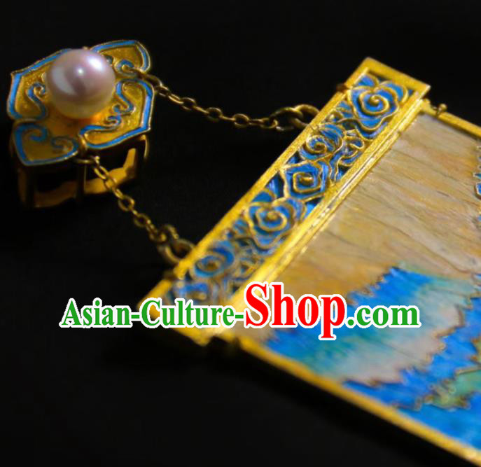 China Traditional Landscape Necklace Accessories Handmade Necklet Cloisonne Pendant China Traditional Landscape Necklace Accessories Handmade Necklet Cloisonne Pendant