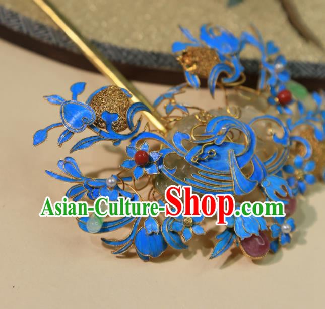 Chinese Handmade Tourmaline Hairpin Traditional Hair Jewelry Ancient Ming Dynasty Empress Jade Hair Stick Chinese Handmade Tourmaline Hairpin Traditional Hair Jewelry Ancient Ming Dynasty Empress Jade Hair Stick