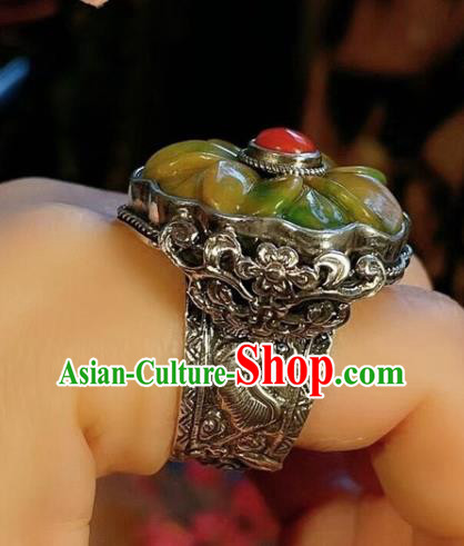 Chinese National Jadeite Ring Jewelry Traditional Handmade Silver Circlet Accessories Chinese National Jadeite Ring Jewelry Traditional Handmade Silver Circlet Accessories