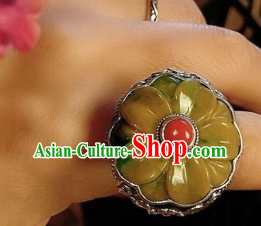 Chinese National Jadeite Ring Jewelry Traditional Handmade Silver Circlet Accessories Chinese National Jadeite Ring Jewelry Traditional Handmade Silver Circlet Accessories