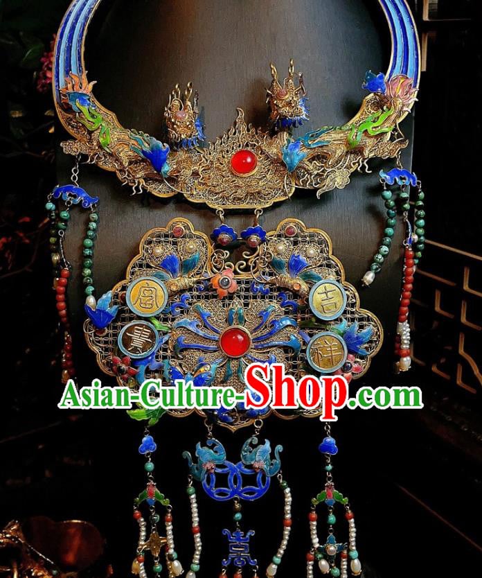 China Traditional Cloisonne Necklace Accessories Handmade Filigree Necklet Pearls Tassel Pendant China Traditional Cloisonne Necklace Accessories Handmade Filigree Necklet Pearls Tassel Pendant