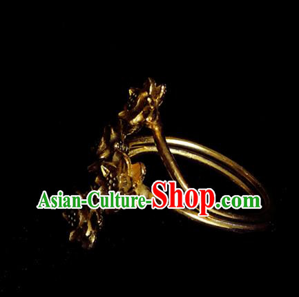 Handmade Chinese Traditional Golden Lotus Ring Accessories Wedding Circlet Jewelry Handmade Chinese Traditional Golden Lotus Ring Accessories Wedding Circlet Jewelry