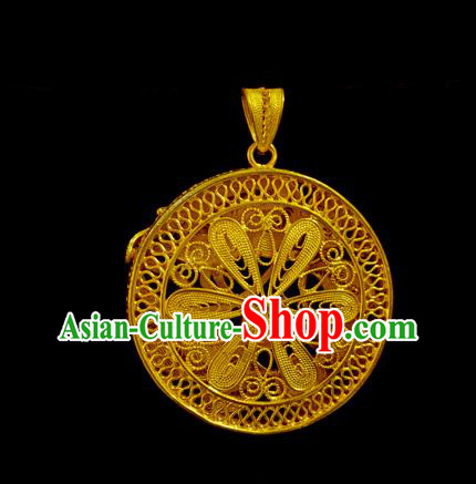 China Ancient Princess Filigree Necklet Pendant Traditional Ming Dynasty Golden Cherry Necklace Accessories China Ancient Princess Filigree Necklet Pendant Traditional Ming Dynasty Golden Cherry Necklace Accessories