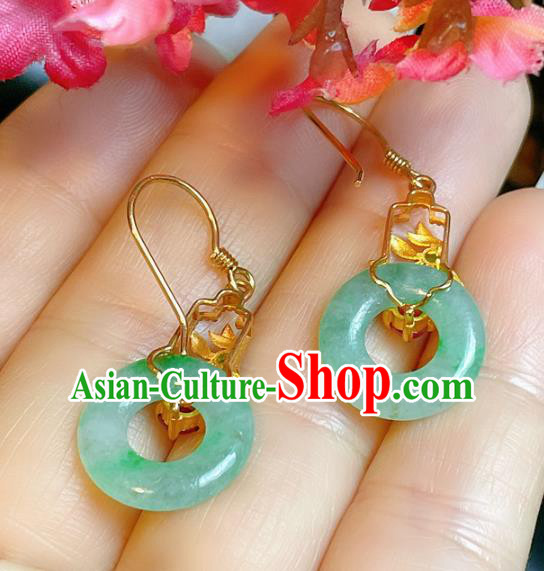 Handmade Chinese National Ear Accessories Traditional Culture Jewelry Cheongsam Jadeite Earrings Handmade Chinese National Ear Accessories Traditional Culture Jewelry Cheongsam Jadeite Earrings