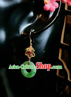 Handmade Chinese National Pearls Ear Accessories Traditional Culture Jadeite Jewelry Cheongsam Earrings Handmade Chinese National Pearls Ear Accessories Traditional Culture Jadeite Jewelry Cheongsam Earrings