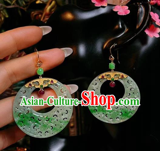 Chinese National Jadeite Earrings Traditional Jewelry Handmade Tourmaline Ear Accessories Chinese National Jadeite Earrings Traditional Jewelry Handmade Tourmaline Ear Accessories