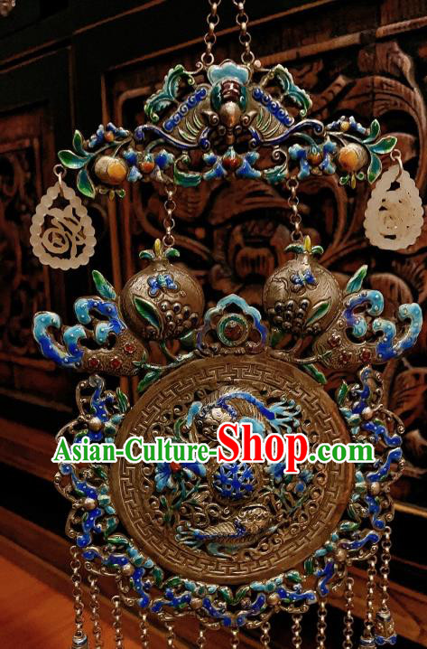 China Traditional Cloisonne Silver Necklace Accessories Handmade Jade Carving Crane Necklet Pendant China Traditional Cloisonne Silver Necklace Accessories Handmade Jade Carving Crane Necklet Pendant