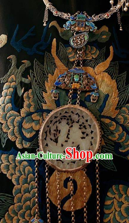 China Traditional Blueing Silver Necklace Accessories Handmade Wedding Jade Necklet Pendant China Traditional Blueing Silver Necklace Accessories Handmade Wedding Jade Necklet Pendant