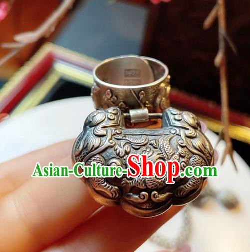 Chinese National Carving Dragon Ring Jewelry Traditional Handmade Accessories Retro Silver Circlet Chinese National Carving Dragon Ring Jewelry Traditional Handmade Accessories Retro Silver Circlet