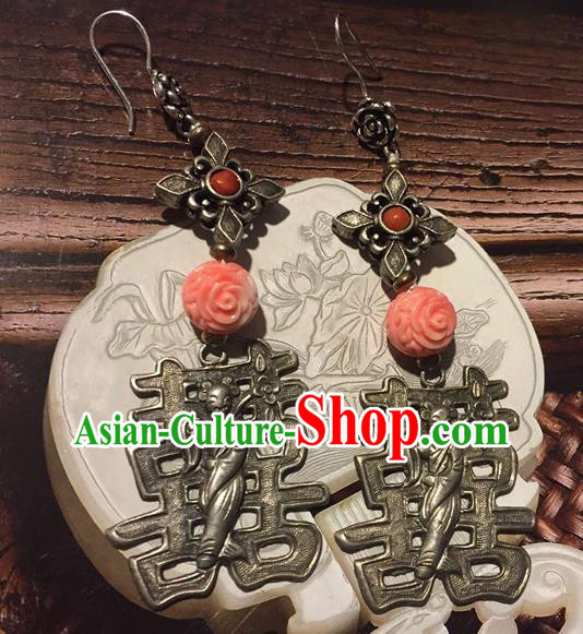 Chinese National Silver Earrings Traditional Jewelry Handmade Wedding Ear Accessories Chinese National Silver Earrings Traditional Jewelry Handmade Wedding Ear Accessories