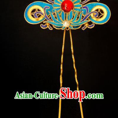 China Handmade Qing Dynasty Court Lady Hairpin Traditional Hair Accessories Lotus Hair Stick