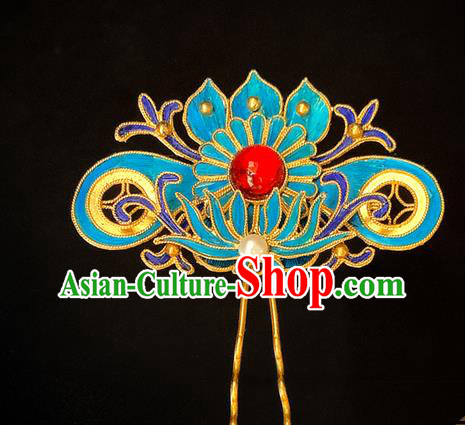 China Handmade Qing Dynasty Court Lady Hairpin Traditional Hair Accessories Lotus Hair Stick China Handmade Qing Dynasty Court Lady Hairpin Traditional Hair Accessories Lotus Hair Stick