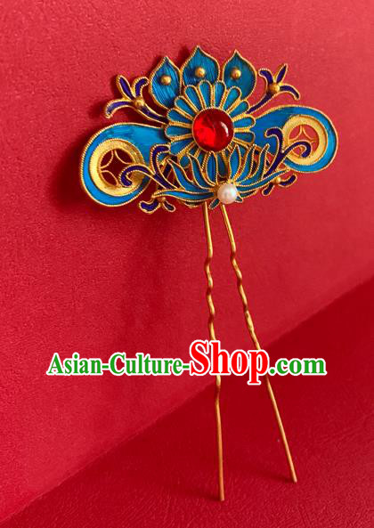 China Handmade Qing Dynasty Court Lady Hairpin Traditional Hair Accessories Lotus Hair Stick China Handmade Qing Dynasty Court Lady Hairpin Traditional Hair Accessories Lotus Hair Stick