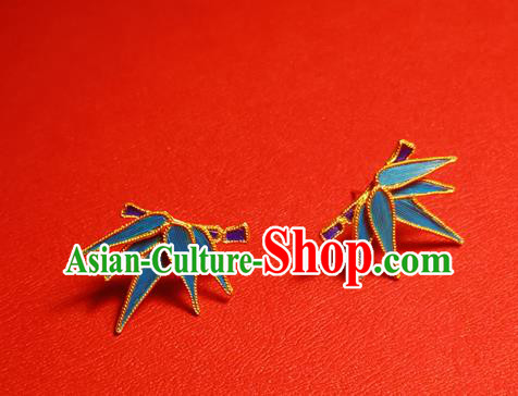 Chinese Traditional Cheongsam Earrings Jewelry National Bamboo Leaf Ear Accessories Chinese Traditional Cheongsam Earrings Jewelry National Bamboo Leaf Ear Accessories