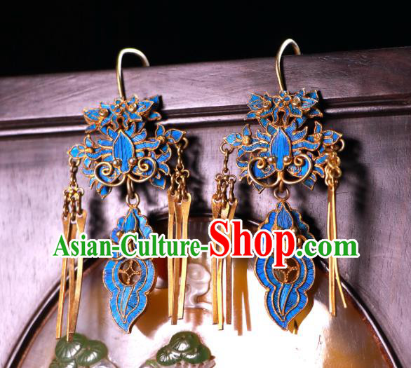 Chinese Ancient Qing Dynasty Empress Ear Accessories Classical Cloisonne Butterfly Earrings Jewelry Chinese Ancient Qing Dynasty Empress Ear Accessories Classical Cloisonne Butterfly Earrings Jewelry