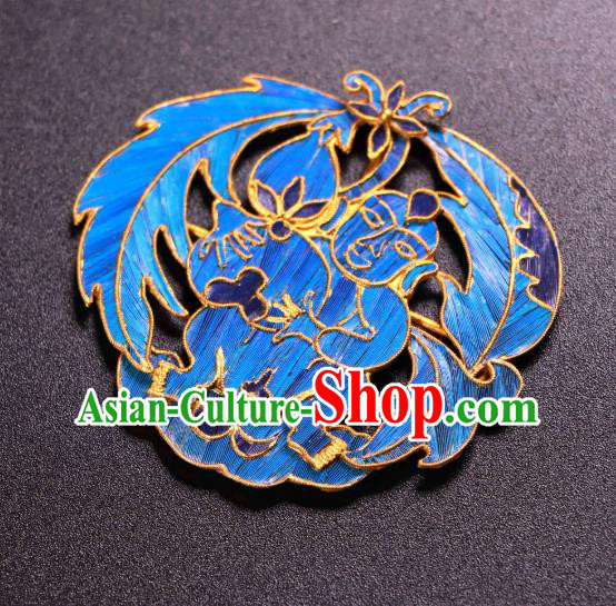 China Traditional Hanfu Brooch Accessories Ancient Empress Blueing Necklet Pendant China Traditional Hanfu Brooch Accessories Ancient Empress Blueing Necklet Pendant