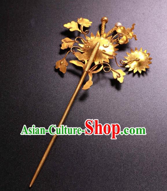 China Traditional Handmade Pearls Hair Stick Ancient Qing Dynasty Empress Blueing Chrysanthemum Hairpin China Traditional Handmade Pearls Hair Stick Ancient Qing Dynasty Empress Blueing Chrysanthemum Hairpin
