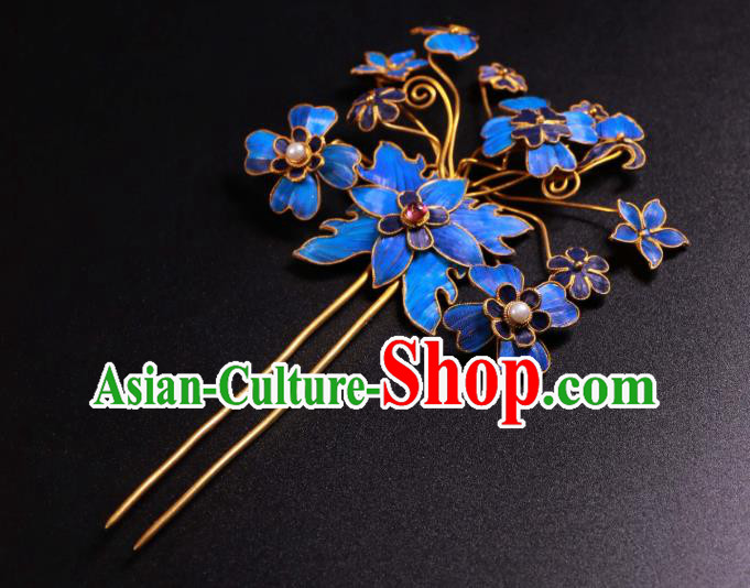 China Ancient Qing Dynasty Imperial Empress Cloisonne Hairpin Handmade Gems Hair Stick China Ancient Qing Dynasty Imperial Empress Cloisonne Hairpin Handmade Gems Hair Stick