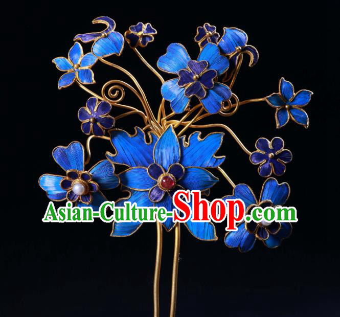 China Ancient Qing Dynasty Imperial Empress Cloisonne Hairpin Handmade Gems Hair Stick China Ancient Qing Dynasty Imperial Empress Cloisonne Hairpin Handmade Gems Hair Stick