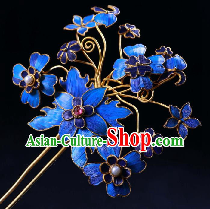 China Ancient Qing Dynasty Imperial Empress Cloisonne Hairpin Handmade Gems Hair Stick China Ancient Qing Dynasty Imperial Empress Cloisonne Hairpin Handmade Gems Hair Stick