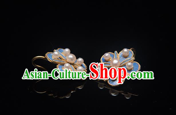 Chinese Classical Qing Dynasty Palace Lady Ear Accessories Ancient Princess Pearls Earrings Chinese Classical Qing Dynasty Palace Lady Ear Accessories Ancient Princess Pearls Earrings
