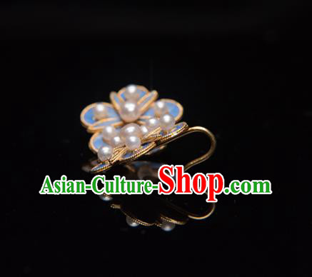 Chinese Classical Qing Dynasty Palace Lady Ear Accessories Ancient Princess Pearls Earrings Chinese Classical Qing Dynasty Palace Lady Ear Accessories Ancient Princess Pearls Earrings