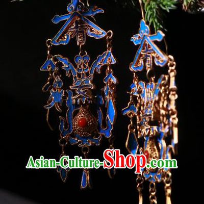 Chinese Classical Cheongsam Jewelry Ancient Qing Dynasty Ear Accessories Filigree Earrings