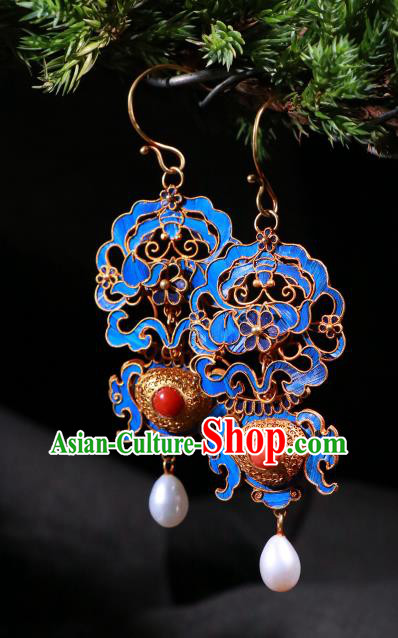 Chinese Ear Accessories Ancient Qing Dynasty Empress Filigree Earrings Classical Gems Jewelry Chinese Ear Accessories Ancient Qing Dynasty Empress Filigree Earrings Classical Gems Jewelry