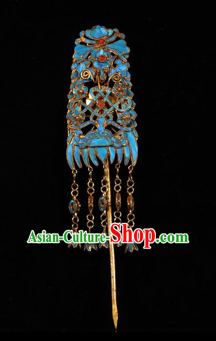China Handmade Qing Dynasty Court Woman Tassel Hairpin Ancient Empress Gems Hair Clip China Handmade Qing Dynasty Court Woman Tassel Hairpin Ancient Empress Gems Hair Clip