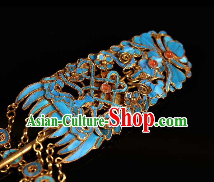 China Handmade Qing Dynasty Court Woman Tassel Hairpin Ancient Empress Gems Hair Clip China Handmade Qing Dynasty Court Woman Tassel Hairpin Ancient Empress Gems Hair Clip