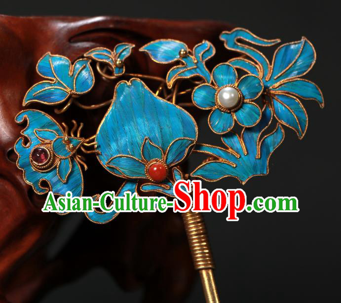 China Ancient Qing Dynasty Hairpin Empress Cloisonne Hair Stick Handmade Hair Accessories China Ancient Qing Dynasty Hairpin Empress Cloisonne Hair Stick Handmade Hair Accessories