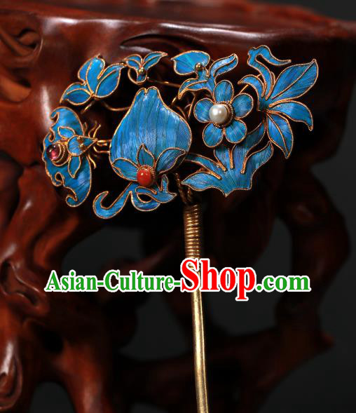 China Ancient Qing Dynasty Hairpin Empress Cloisonne Hair Stick Handmade Hair Accessories China Ancient Qing Dynasty Hairpin Empress Cloisonne Hair Stick Handmade Hair Accessories
