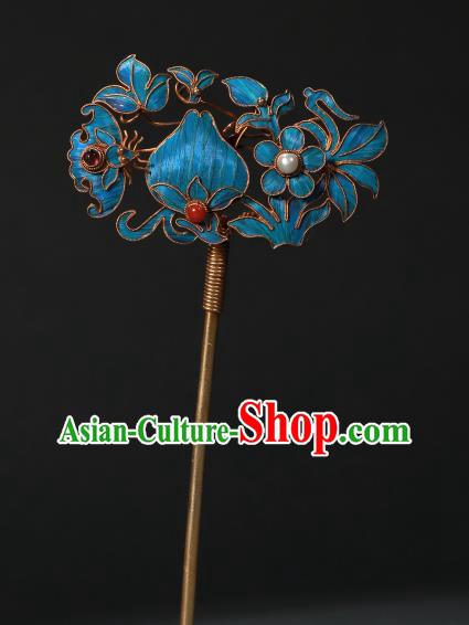 China Ancient Qing Dynasty Hairpin Empress Cloisonne Hair Stick Handmade Hair Accessories China Ancient Qing Dynasty Hairpin Empress Cloisonne Hair Stick Handmade Hair Accessories