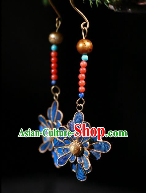 Chinese Classical Cheongsam Earrings Jewelry Ancient Qing Dynasty Court Ear Accessories Chinese Classical Cheongsam Earrings Jewelry Ancient Qing Dynasty Court Ear Accessories