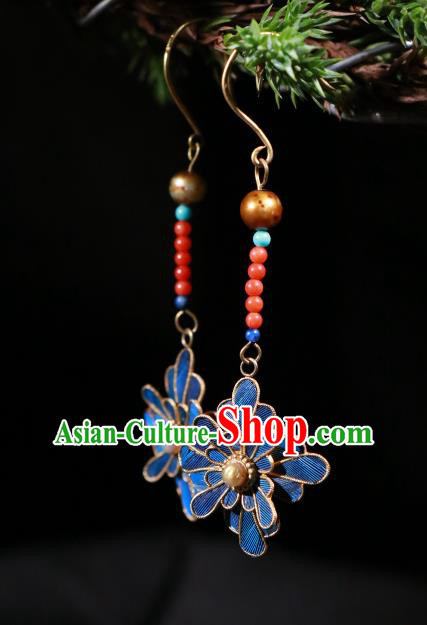 Chinese Classical Cheongsam Earrings Jewelry Ancient Qing Dynasty Court Ear Accessories Chinese Classical Cheongsam Earrings Jewelry Ancient Qing Dynasty Court Ear Accessories